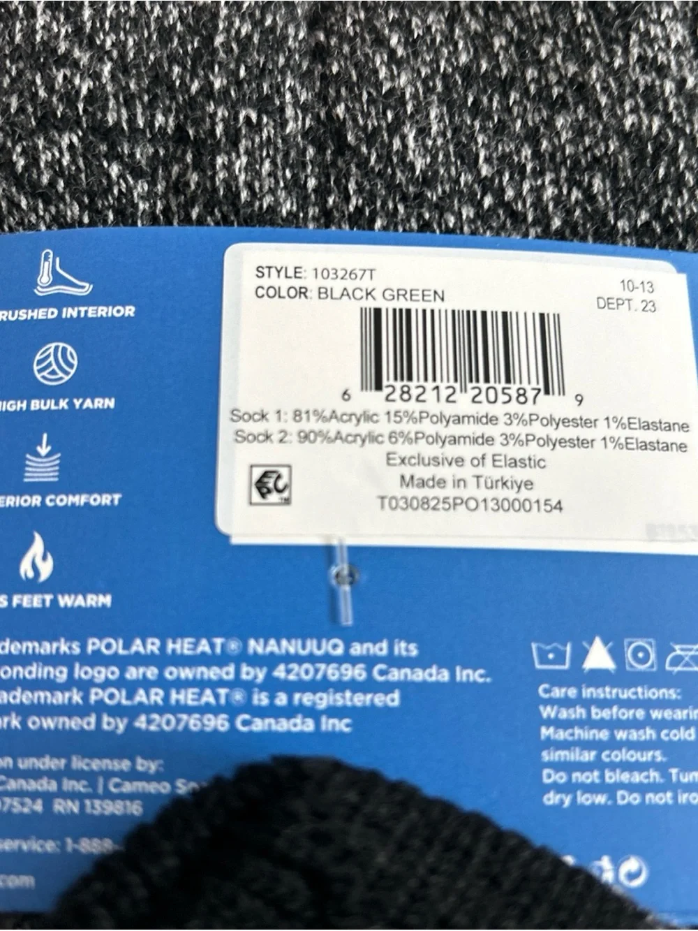 Polar Heat Nanuuq Men’s Premium Heat Socks, 2 Pack Thermal Socks, Size 7-12